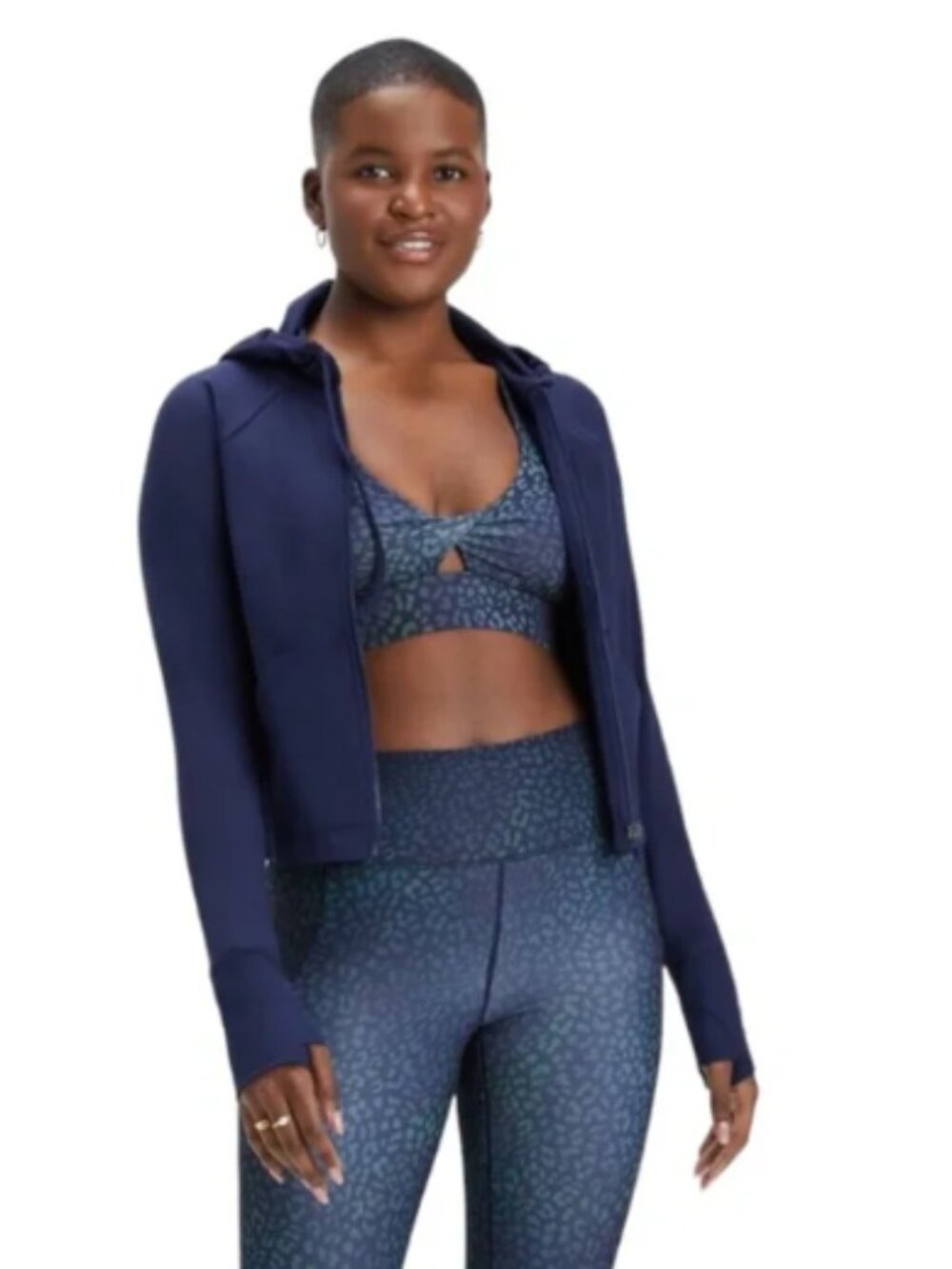 Fabletics Oasis Twist Sports Bra S in Heatmap Leopard.